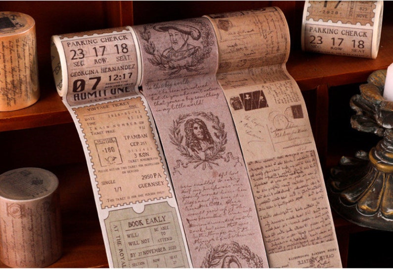 Vintage Inspired Washi Tape Masking Tape Journal Tape Etsy