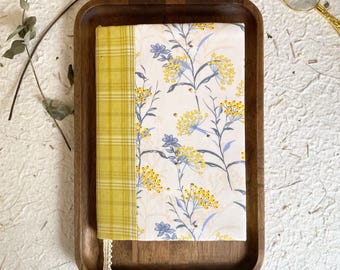 Fabric Hobo Notebooks, Journals, Scrapbooks, Nature Style Yellow Fruit Journal, Diary,Planners,Book Sleeves, Bookcases, A5 Lined Grid kraft