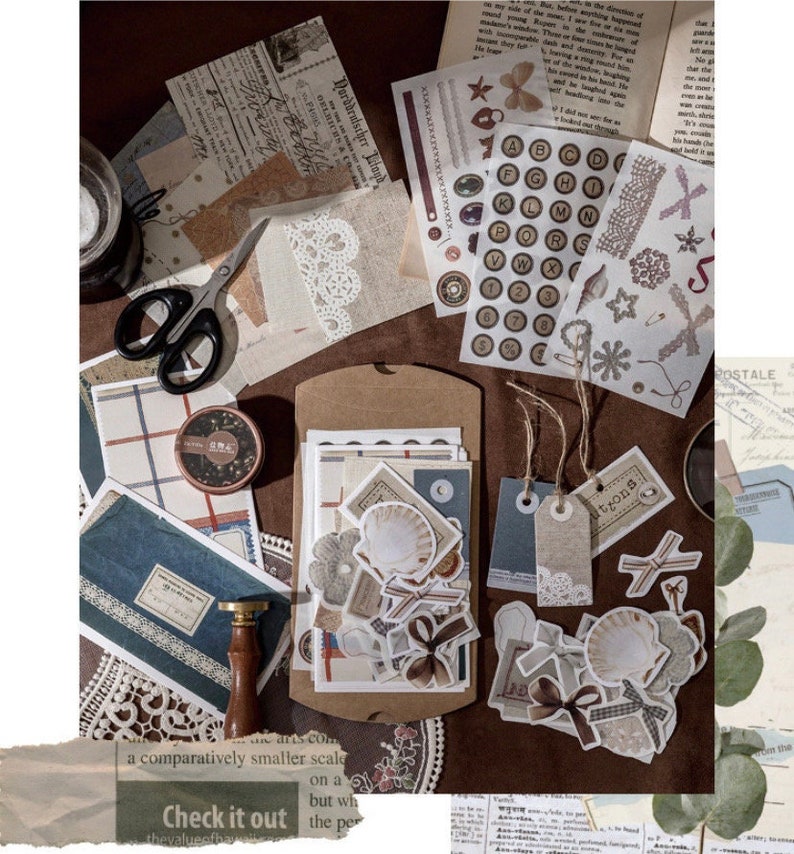 Vintage Style Craft Paper Pack, Scrapbook Paper, Ephemera,stickers ...