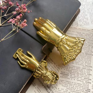 Victorian style Hand Clip, Vintage Style Journal Clip, Gold Gilded Hand Clip, Metal Clip, Brass Clip for Journal, Scrapbook, Crafting