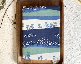 Nature Fabric A5 Notebook Cover: Refillable Journal Sleeve