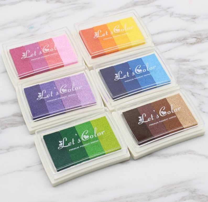 Colorful Ink Set 21 Colors Ink Pads, Ink Sets, Colorful Inks, Gradient Color Inks, Black ...