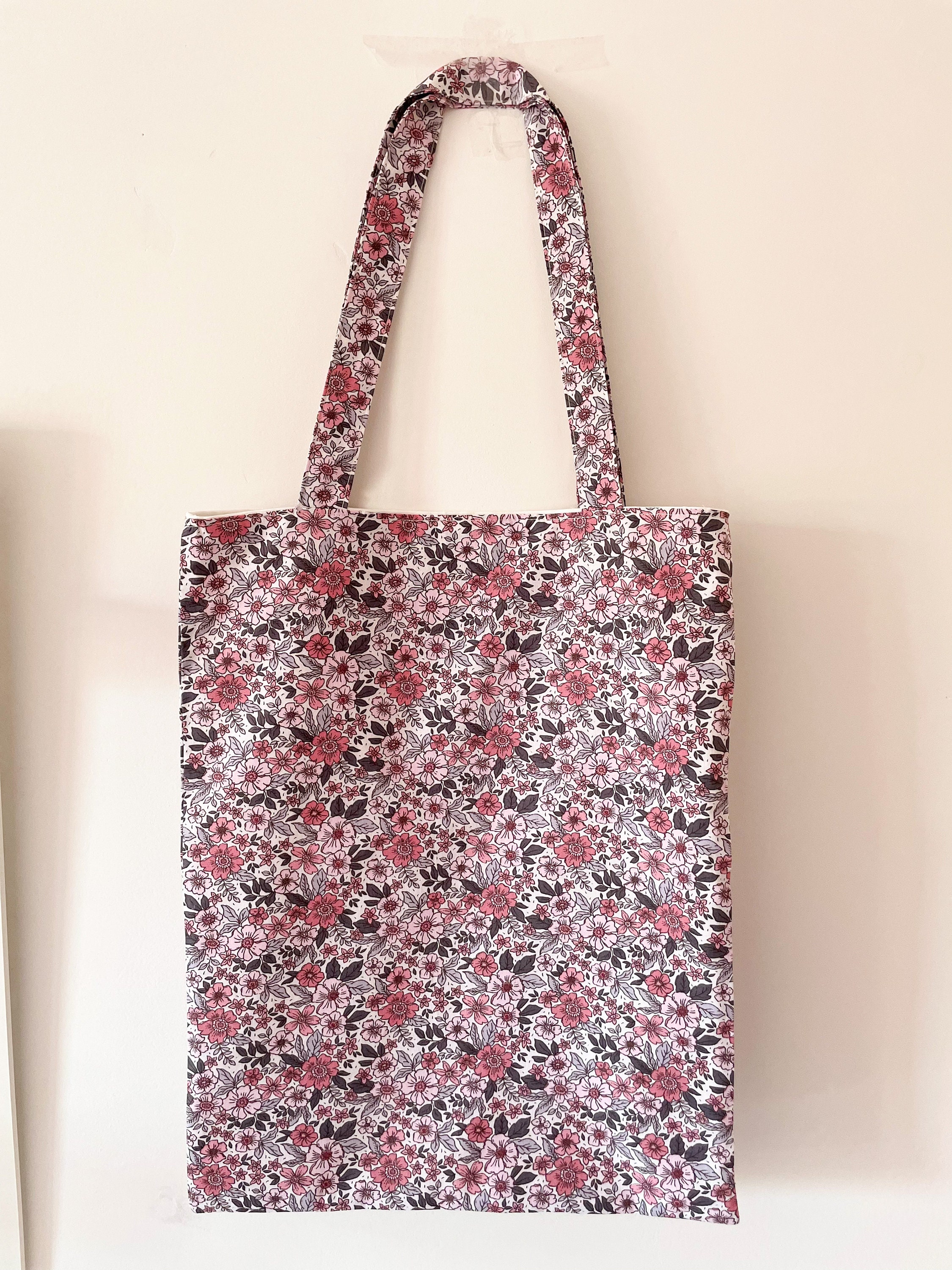 Tote Bag Fleuri Fleurs Stylisées - Création Originale - Fait Main