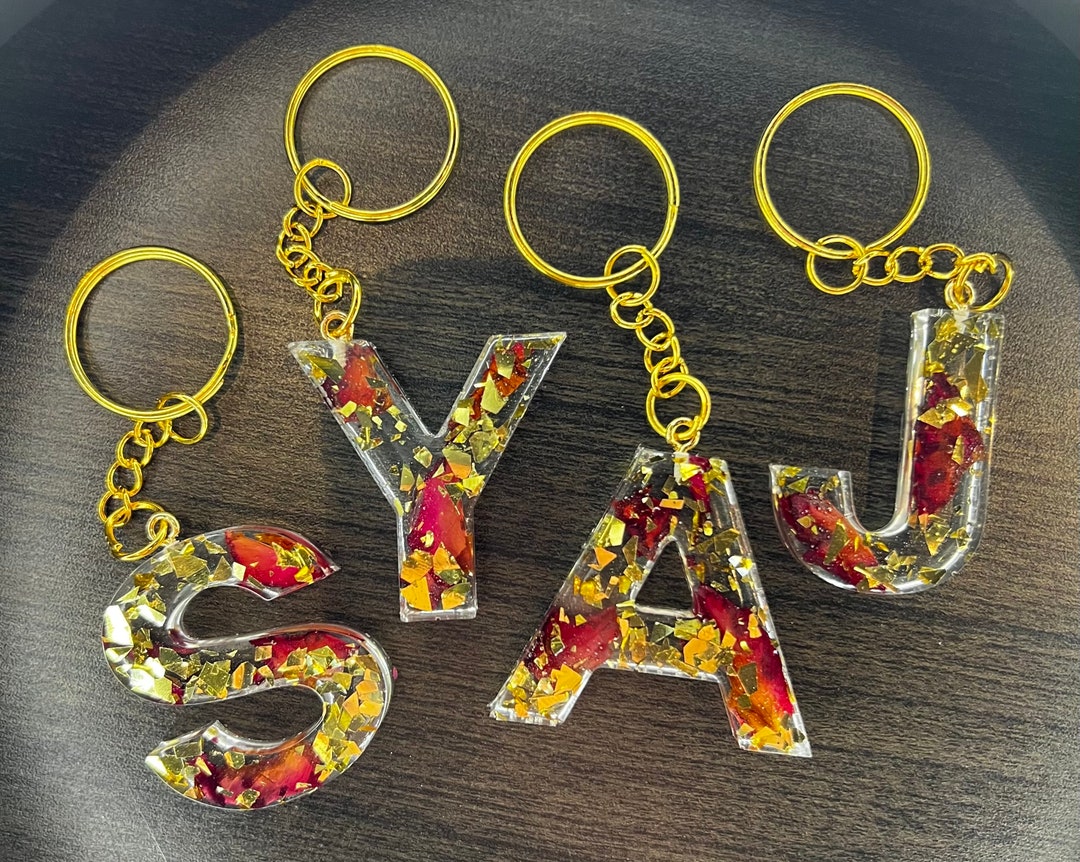 Resin Letter Keychain - Etsy
