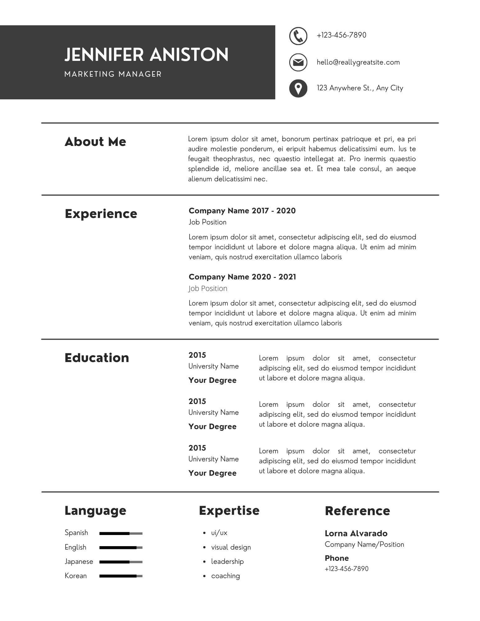 Simple Aesthetic Resume Template Etsy