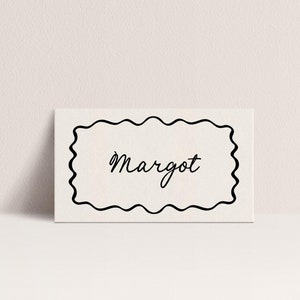 Hand Drawn Place Card Template Illustrated Wedding Name Cards for Table Handwritten Name Place Card Tent Whimsical Foldable Name Card Margot