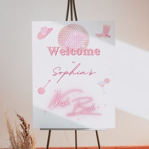 Nashville Bachelorette Weekend Welcome Sign Template, Nash Bash Welcome Poster, Printable Western Rodeo Bachelorette Sign, Instant Download