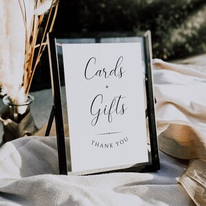 Bella Cards and Gifts Sign Printable, Retirement Party Gift Table Sign Template, Modern Minimalist Baby Shower Gift Sign, Birthday Gift Sign