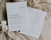 Minimalist Save Our Date Postcard Template Modern Save the Date Postcard Printable Simple Elegant Save the Date Card Instant Canva | Sasha