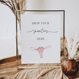The Panty Game Sign Template, Editable Lingerie Shower Panty Game Sign, Printable Drop Your Panties Game Sign, Instant Download, DIY, Lucia