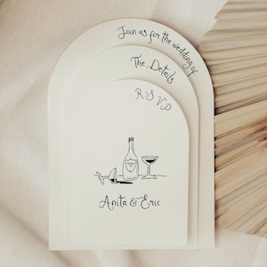 Illustrated Wedding Invitation Suite Template Whimsical Arch Wedding Invite Hand Drawn Invitation Cute Handwritten Unique Wedding RSVP Anita