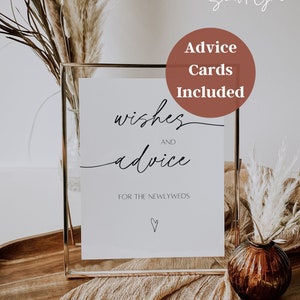Wishes and Advice Sign Template Printable Advice Cards Advice For The Bride And Groom Card Template Advice Sign and Cards Wedding Canva Mara