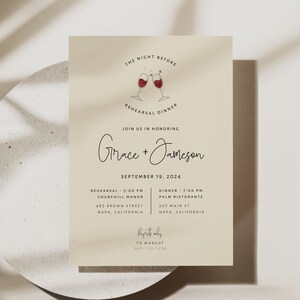Rehearsal Dinner Invite Template The Night Before Invitation for Rehearsal Dinner Printable Wedding Rehearsal Funky Invite Handwritten Napa