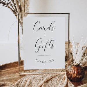 Cards and Gifts Sign Printable, Modern Minimalist Wedding Gift Table Sign Template, Bridal Shower Gift Sign, Instant Download DIY Sign Bella