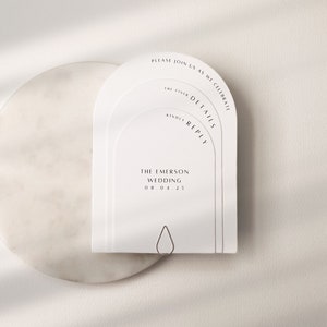 Minimalist Arch Wedding Invitation Suite Template Stacked Arch Wedding Invite Suite Elegant Arch Wedding Stationary DIY Elegant Arch Lola
