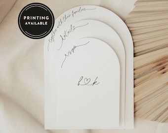 Minimalist Arch Wedding Invitation Suite Template Romantic Minimal Arch Wedding Invite Suite Stacked Arch Wedding Stationary Canva Mara