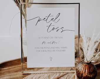 Petal Toss Sign Template Minimalist Petal Send Off Sign Printable Wedding Petal Toss Sign Editable Petal Send Off Sign Canva DIY Sign Mara