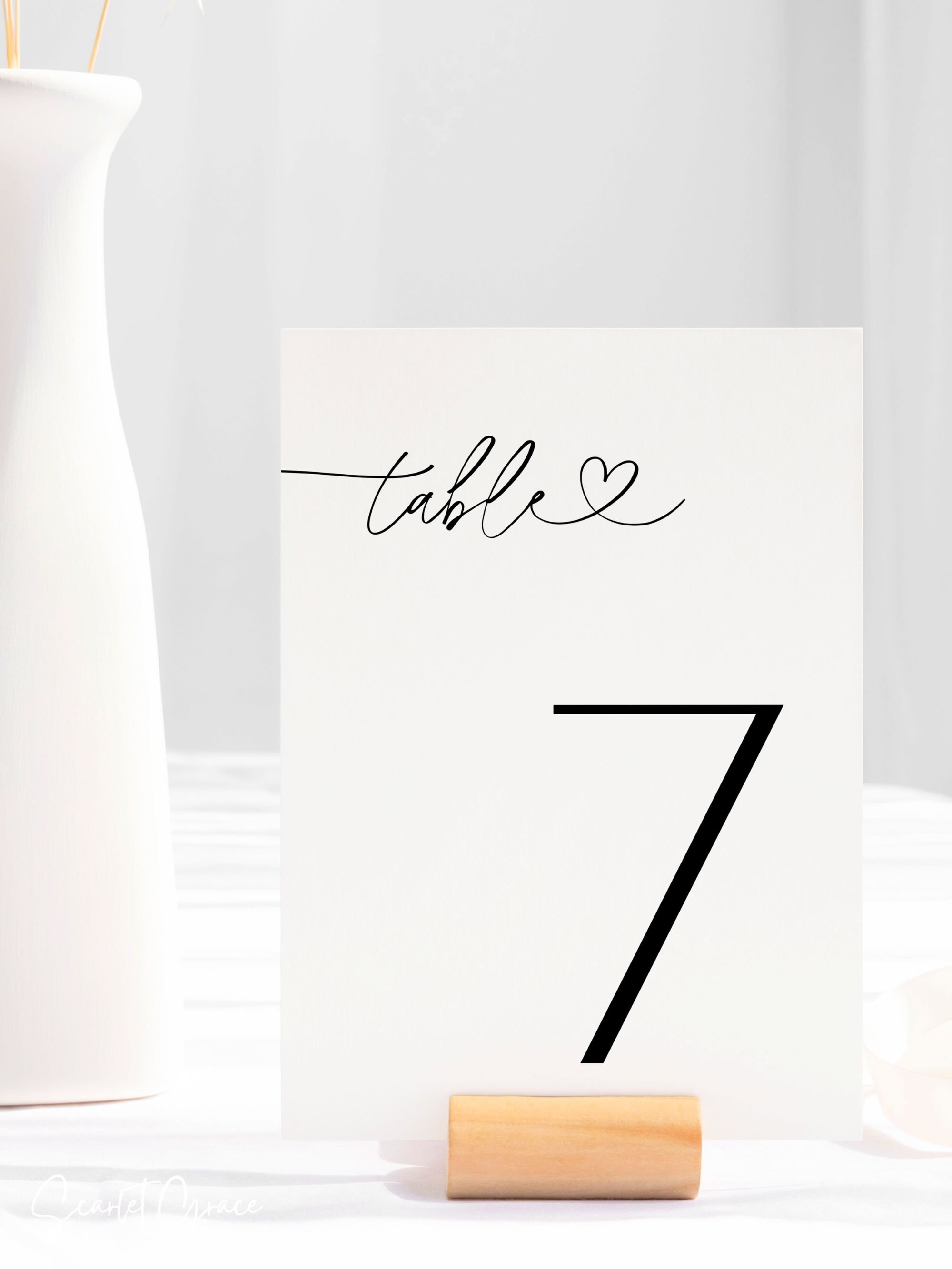 Wedding Table Number Template Minimalist Table Numbers Modern Etsy