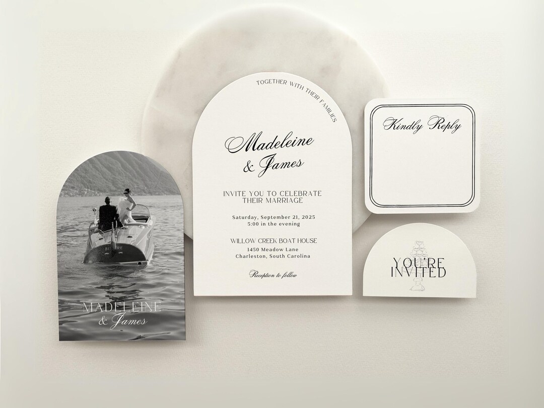 Old Money Wedding Invitation Arch Template Suite Arch Photo