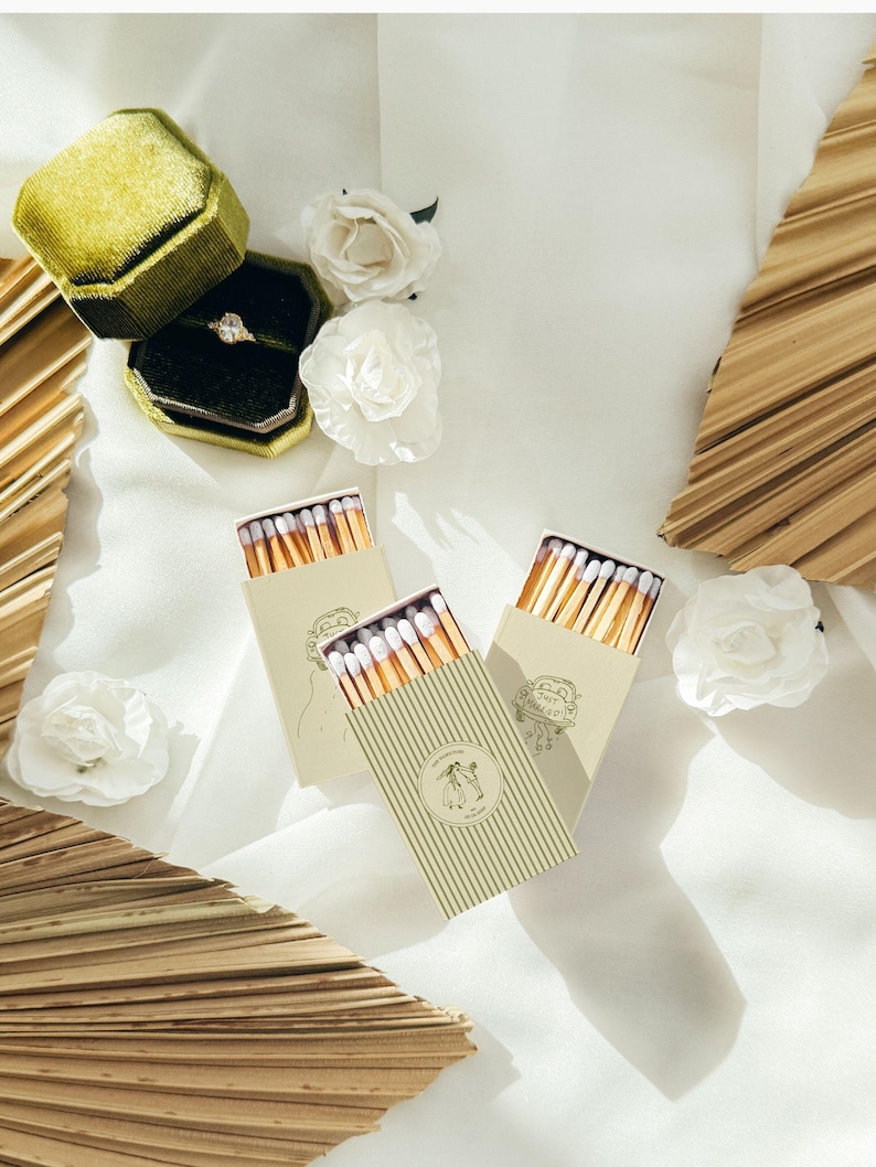 Handmade Match Set Personalized Wedding Matchbooks, Hand Drawn Matchboxes, Custom Wedding ...