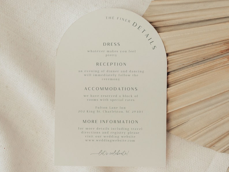 Sage Green Arch Wedding Invitation Suite Template Sage Neutral Stacked Arch Wedding Invite Suite Sage Arch Wedding Stationary Printed Invite image 4