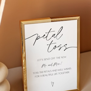 Petal Send Off Petal Toss Sign Template Minimalist Petal Send off Sign Printable ...