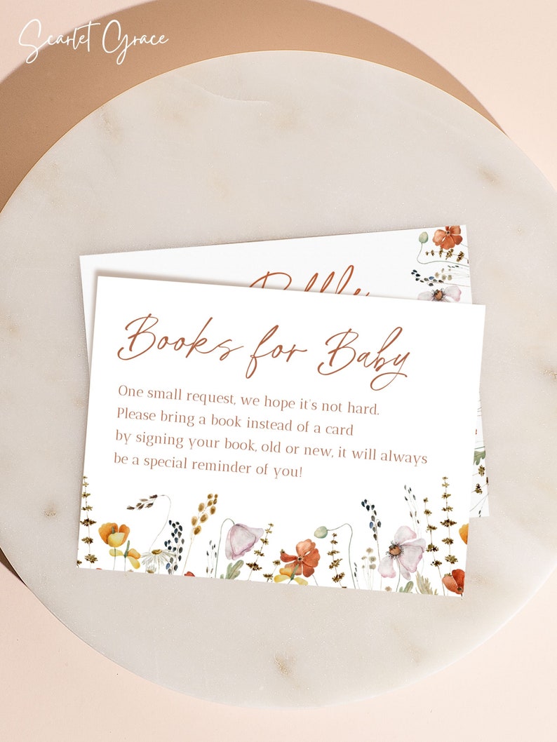 Wildflower Baby Shower Invitation Suite, Editable Flower Girl Baby