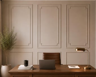 Pre-Cut Wall Molding Kit: Nested Rectangle Wainscoting, Factory Primed