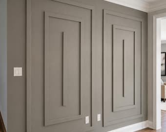 Wall Moulding Kit - Accent Wall Panels -Flat Design Wall Molding All Edges precut, Wall Moulding