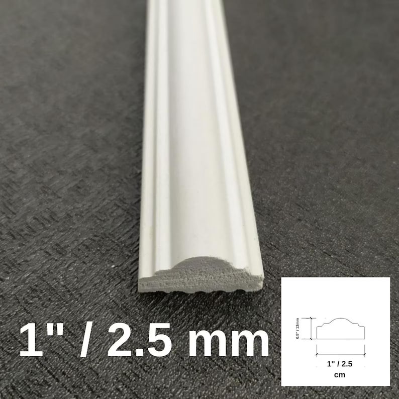Wandleistenpaket montagefertig, vorgeschnittene werkseitig grundierte Bilderrahmen-Wandleiste, Wandleisten-Kit, Akzent-Wand-Kit 1" / 2.5cm
