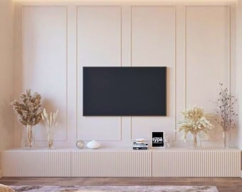 Wall molding package ready to assemble, pre-cut factory primed, wall paneling kit - 4  rectangles wainscoting panels, Wall Molding Kit