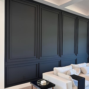 Wainscoting Cladding Kit - Easy to Install - Modern Panel Design Nested Inside Our Pre-Cut, Factory Primed Wall Moulding Package