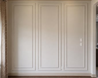 Ready to Assemble Wall Moulding Kit, Flat Wall Paneling Kit, Wall Paneling, Wainscoting Kit