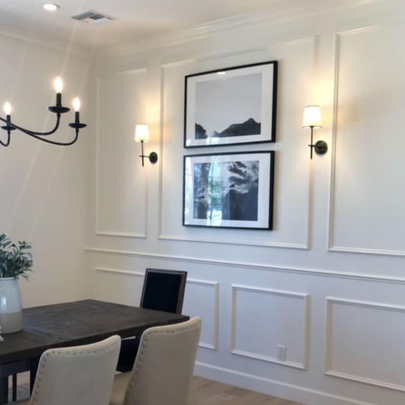 Lined White Polystyrene Wall Molding Wainscoting Paneling Etsy