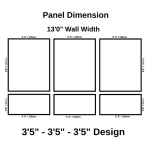 Primed Wall Moulding Kit Wainscoting Kit - Pre-cut Wall Paneling Kit - French Molding-Accent Wall Molding Trim - 3 Frames Design, Wall Kit 3,5'- 3,5'- 3,5'