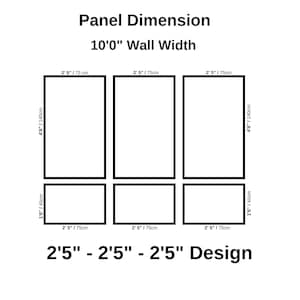 Primed Wall Moulding Kit Wainscoting Kit - Pre-cut Wall Paneling Kit - French Molding-Accent Wall Molding Trim - 3 Frames Design, Wall Kit 2,5'- 2,5'- 2.5'