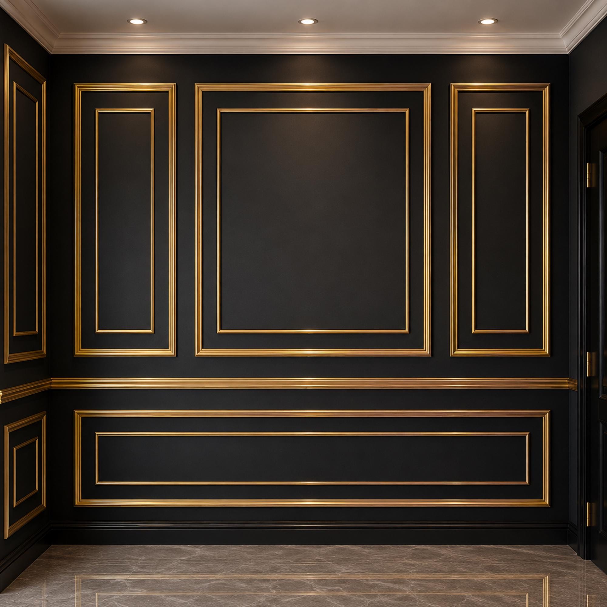 Shiny Gold Wall Molding, DIY Project (94.5" Length) - Etsy UK