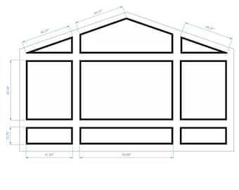 Pre-Cut Wall Paneling Kit: Paintable Wainscoting, 3 Upper & 3 Bottom Rectangles