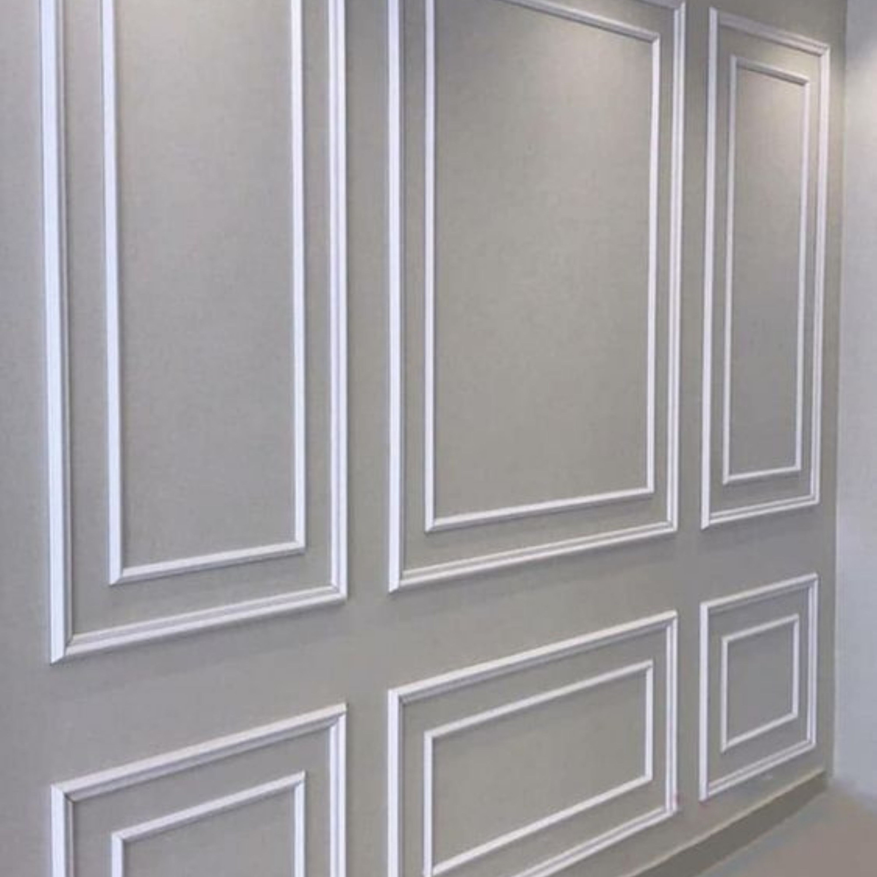  4ROOMS, Kit de molduras decorativas de pared, 15050100-517, Poliestireno de alto impacto, Blanco imprimado