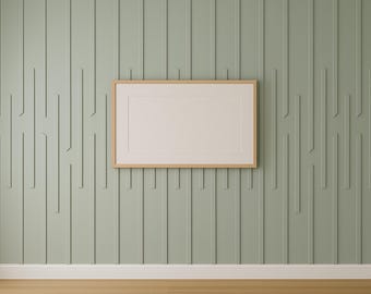 Pre-Cut Wall Moulding Kit: Factory Primed Flat Design Accent Wall Panels, Vertical Wall Molding