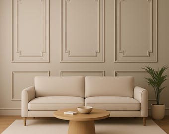 Pre-Cut Wall Molding Kit: Nested Rectangle Wainscoting, Factory Primed