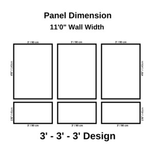 Primed Wall Moulding Kit Wainscoting Kit - Pre-cut Wall Paneling Kit - French Molding-Accent Wall Molding Trim - 3 Frames Design, Wall Kit 3'- 3'- 3'