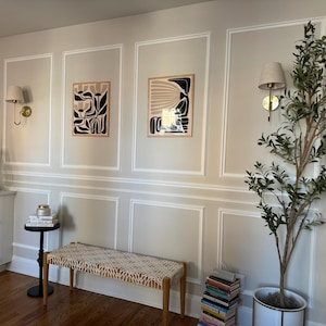 Ready-to-install Wall Molding Package, Living Room Pre-cut Factory Primed Wainscoting Kit, Accent Wall DIY