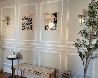 Ready-to-install Wall Molding Package, Living Room Pre-cut Factory Primed Wainscoting Kit, Accent Wall DIY