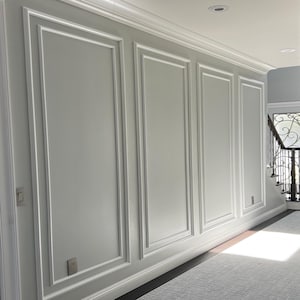 Wainscoting Cladding Kit - Easy To Install - Pre-Cut, Factory Primed Wall Moulding Pack Double Panel Design, Wall Moulding Kit