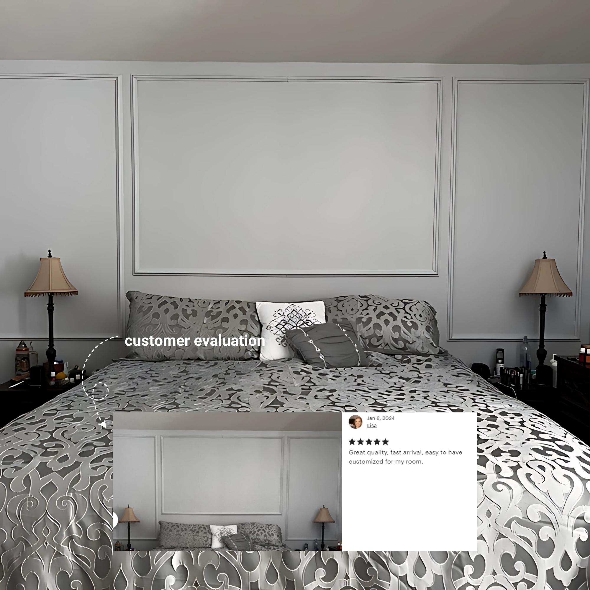 Wall Molding Pack for Bedroom, DIY Wall Trim, Wall Molding Kit With Pre ...