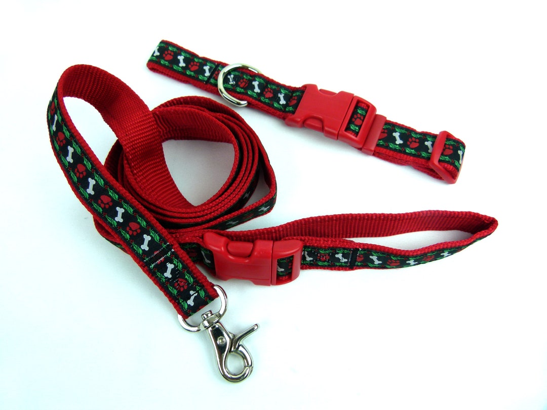 Douglas Paquette HOLLYWOOD Collars and Leashes Red bing Dog Bones
