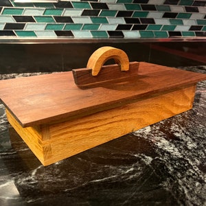 Wood Box with Lid - Keepsake Jewelry Memory Trinket Storage