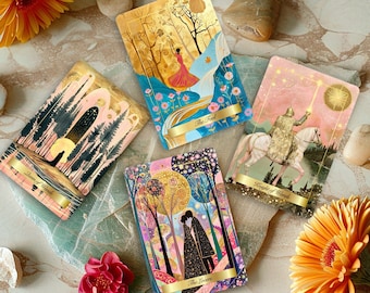 Ethereal Glow Tarot Deck with Guidebook, Unique Tarot Cards, 78 Tarot Cards, Custom Design, Tarot Deck, Gold Edges Limited Edition