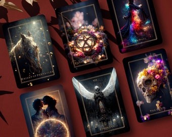 Jeu de tarot Soleil de L'Univers avec guide, cartes de tarot uniques, 78 cartes de tarot, conception personnalisée, Oracle Deck, jeu de tarot